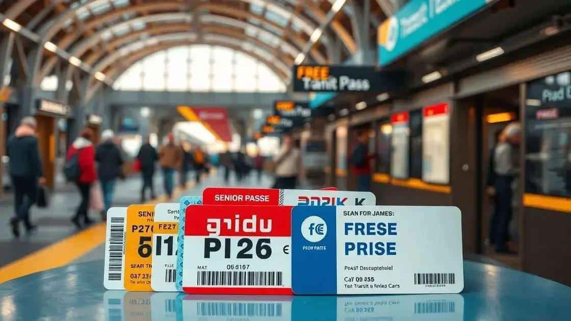 Types of available discounts and free passes