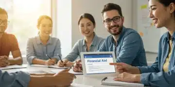 Adult learners engaged in classroom discussion about federal grants