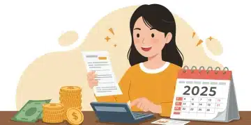 Illustration of a person managing finances, saving money with an HSA in 2025