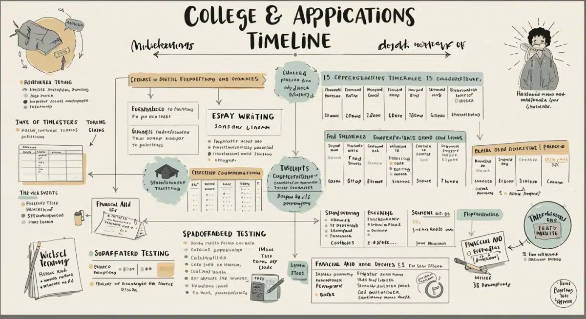 Detailed visual timeline for 2025 college applications