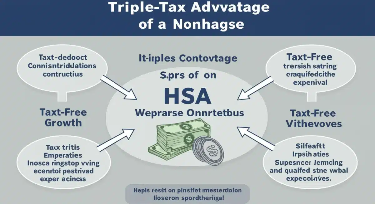 Infographic explaining triple tax advantage of Health Savings Accounts