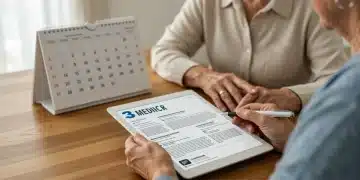 Senior couple reviewing 2025 Medicare policy documents on a tablet, planning for upcoming changes.