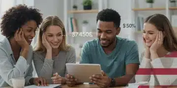 Family reviewing healthcare documents with relief, symbolizing federal health care savings