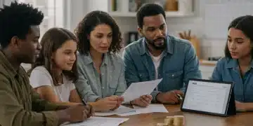 Family reviewing 2026 tax documents for household deductions