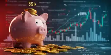 Piggy bank with gold coins demonstrating high-yield savings growth for emergency funds