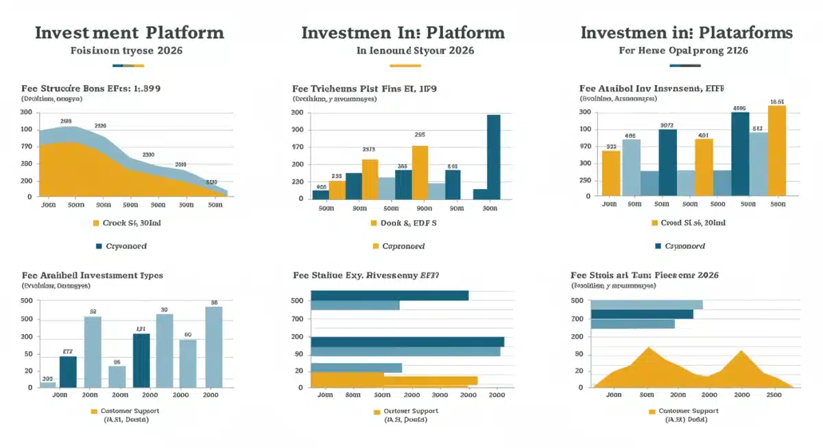 Infographic comparing investment platform features and fees 2026