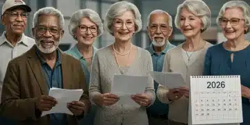 Seniors discussing Social Security adjustments for 2026