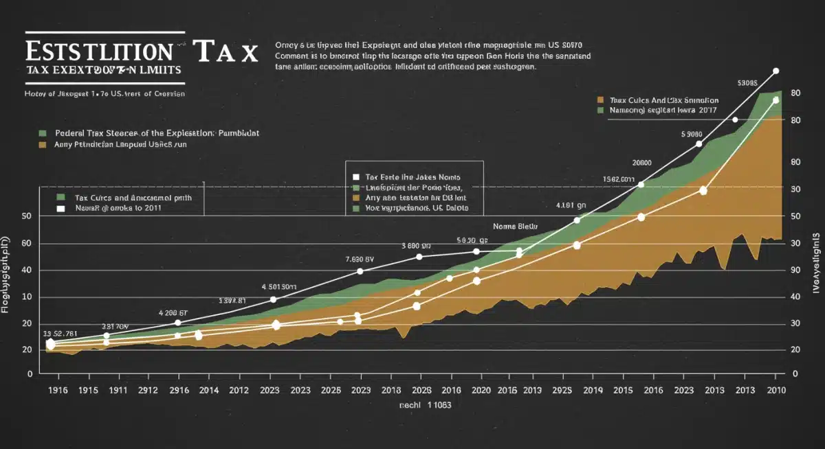 Infographic showing federal estate tax exemption limit changes over time