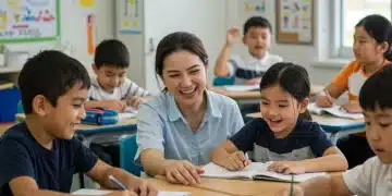 Diverse children learning in an inclusive special education classroom