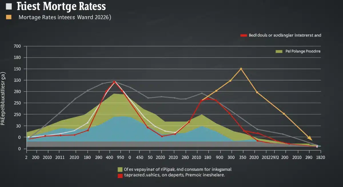 Graph illustrating the historical and projected mortgage rate trends leading up to 2026, relevant for first-time buyers.