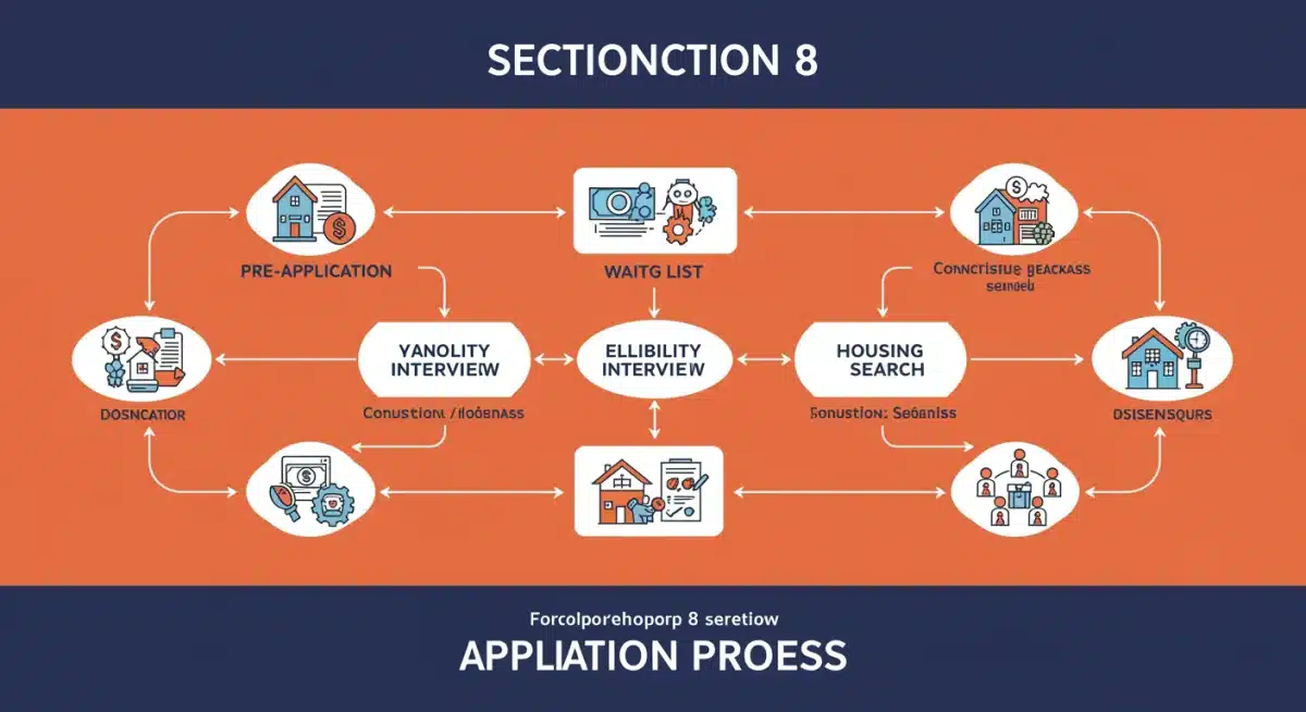 Flowchart illustrating the Section 8 housing voucher application process