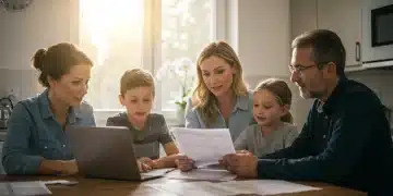 Family reviewing 2026 federal tax code updates on a laptop at home