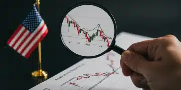 Federal Reserve Rate Decision: Impact on Consumer Spending & Economy Magnifying glass over financial chart, Federal Reserve impact