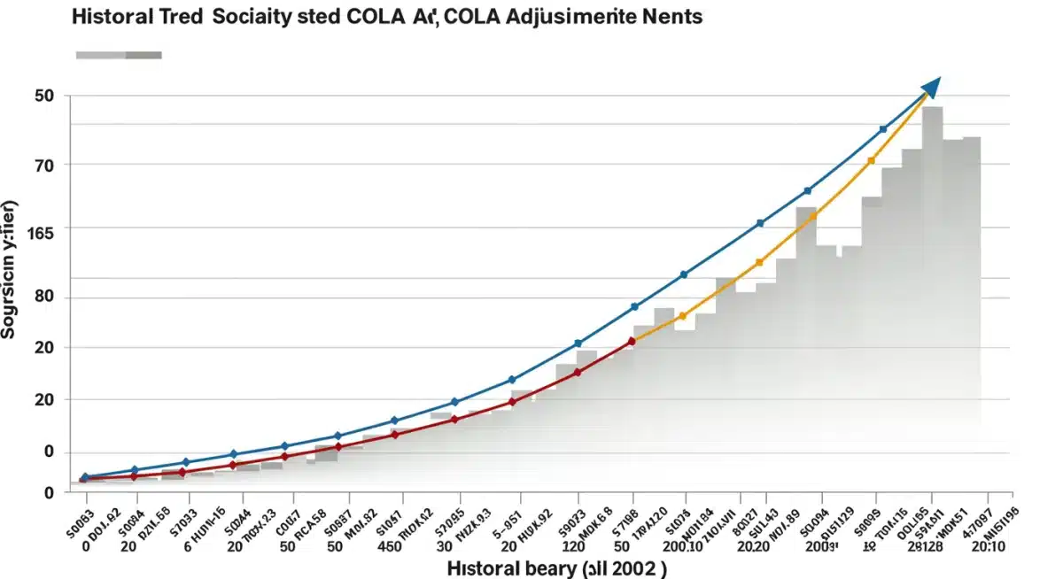 Historical Social Security COLA percentages graph