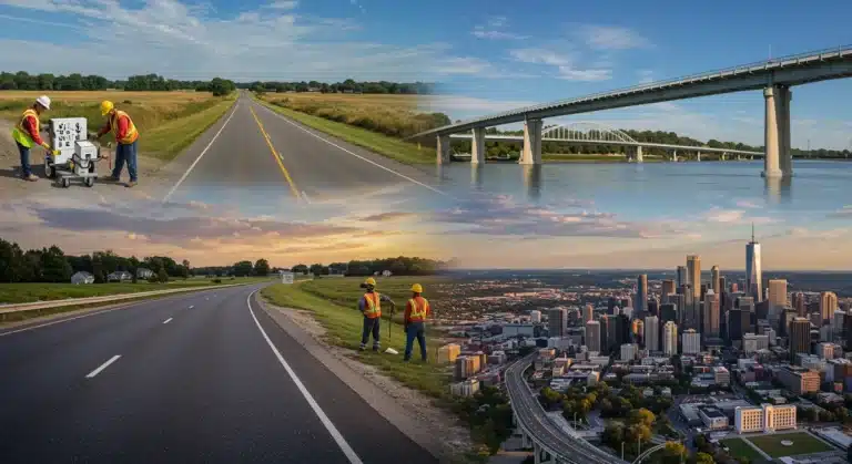 Diverse infrastructure projects funded by the new bill, showing progress and development.