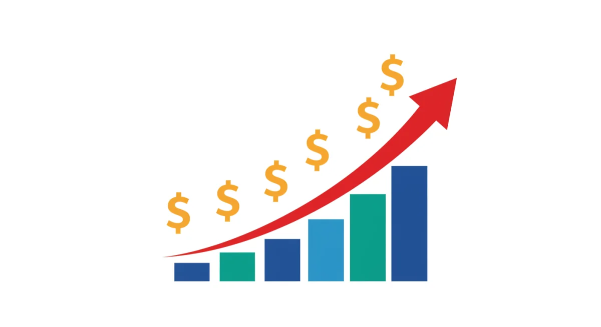 Graph showing an increase in Social Security benefits due to COLA adjustment.