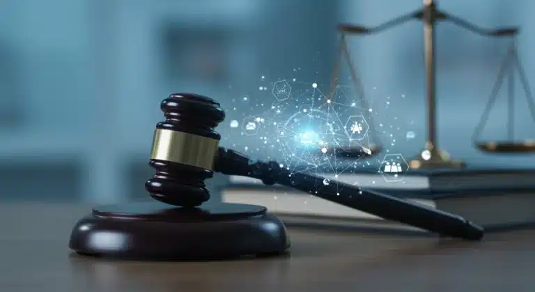 Gavel on law books with digital overlay representing new consumer protection laws