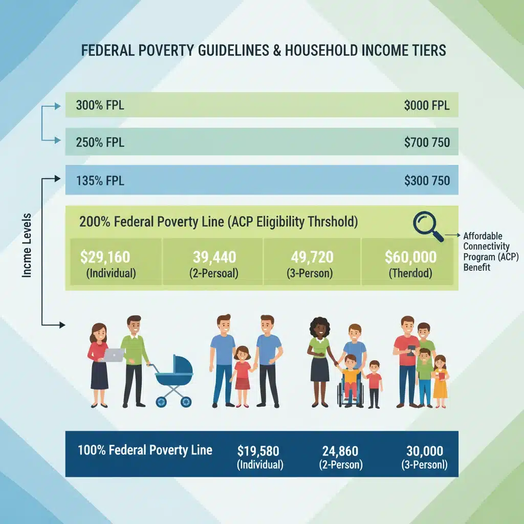Eligibility criteria for the Affordable Connectivity Program based on income