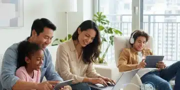 Family enjoying affordable internet access through the ACP program