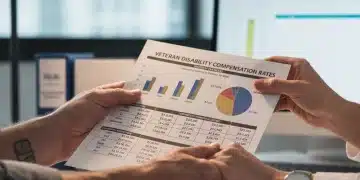 Veterans Benefits 2026: VA Healthcare & Disability Compensation Increases Hands exchanging documents related to VA disability compensation rates and financial support.