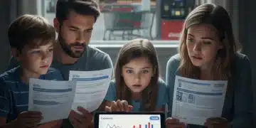 Family reviewing finances with inflation charts 2026