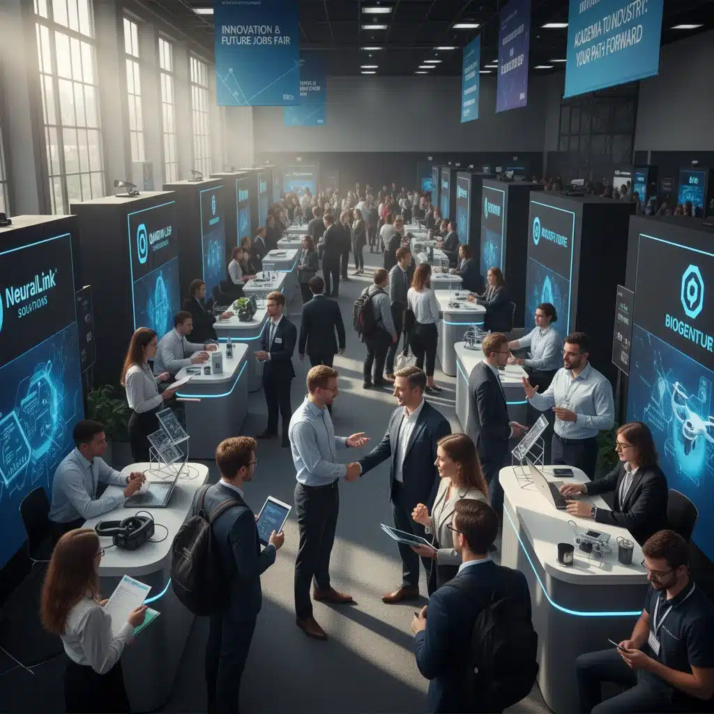 University career fair connecting students with tech and innovation companies