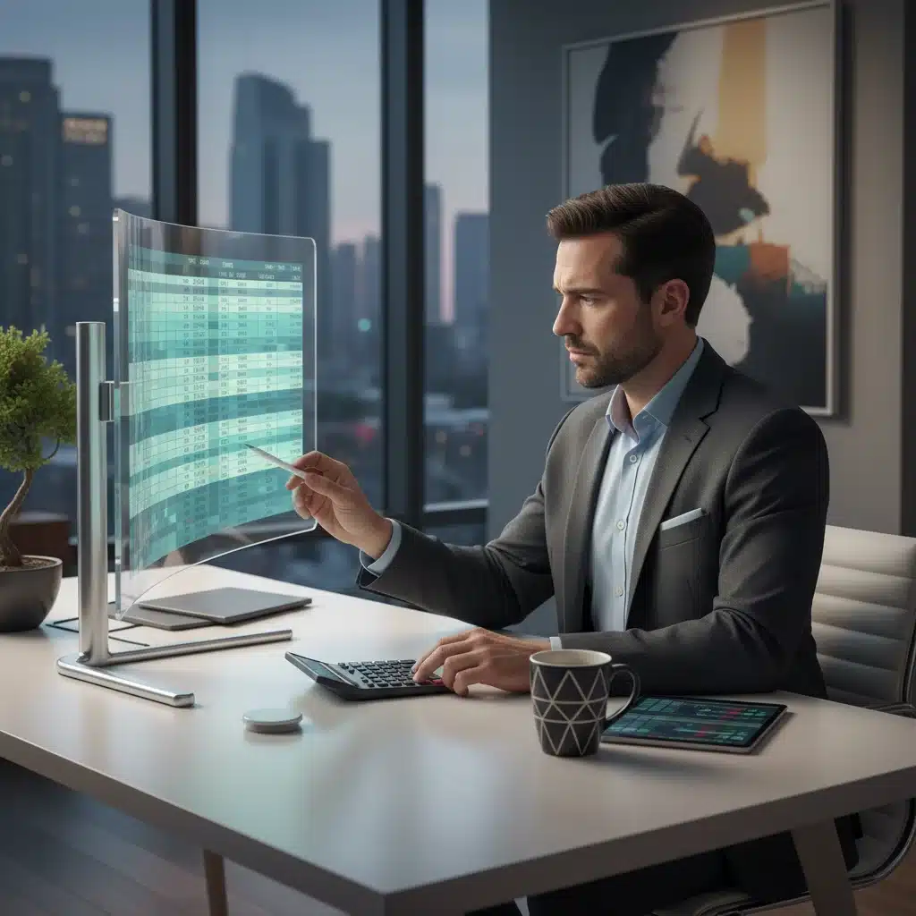 Person meticulously analyzing financial data for retirement withdrawal strategy