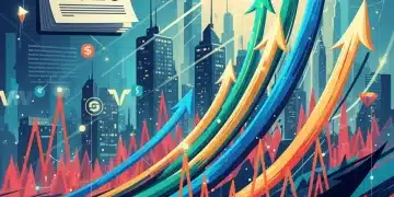 Financial graphs showing upward trends with rising interest rates and 2026 calendar, symbolizing investment growth.