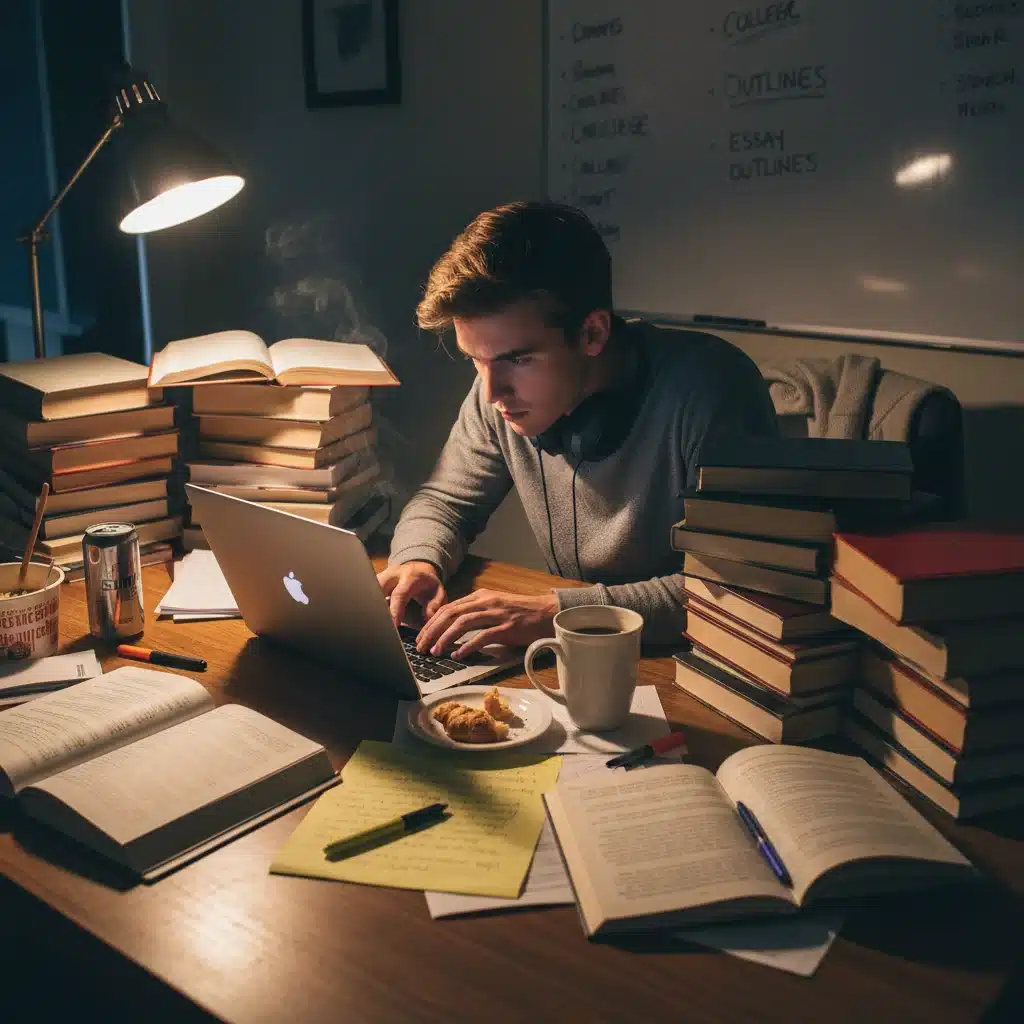 Student focused on college application essay writing