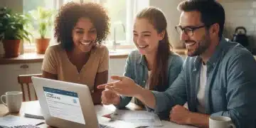 Family reviewing 2026 FAFSA forms on laptop for college aid