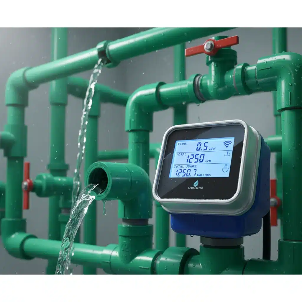 Smart water meter displaying efficient usage