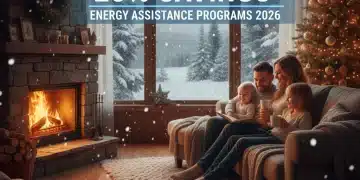 Family enjoying a warm home in winter with energy savings